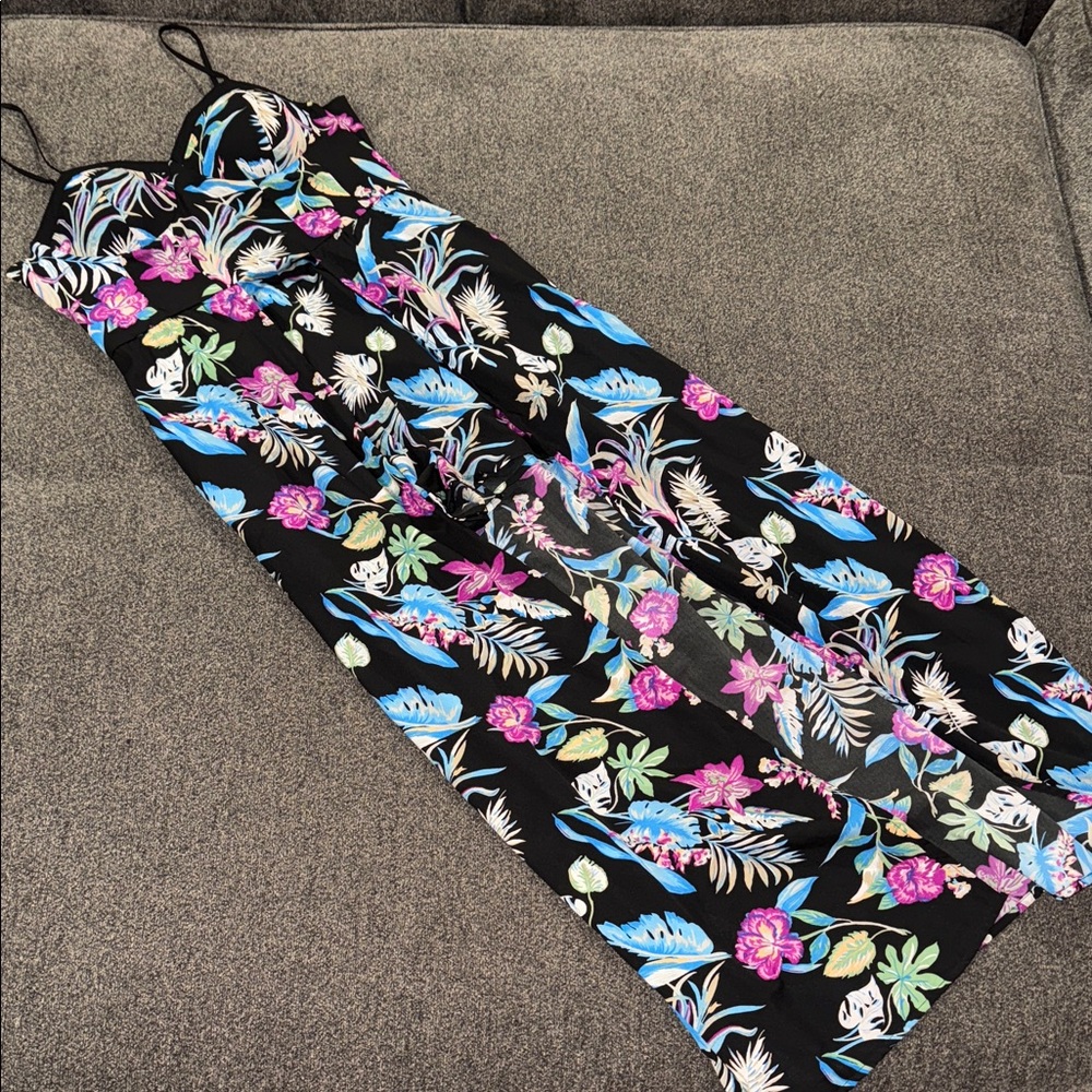 NWOT Band Of Gypsies Floral Maxi romper/dress with Spaghetti Straps